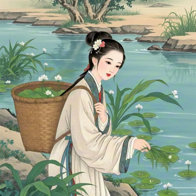 《诗经15·国风·召南》​采蘋